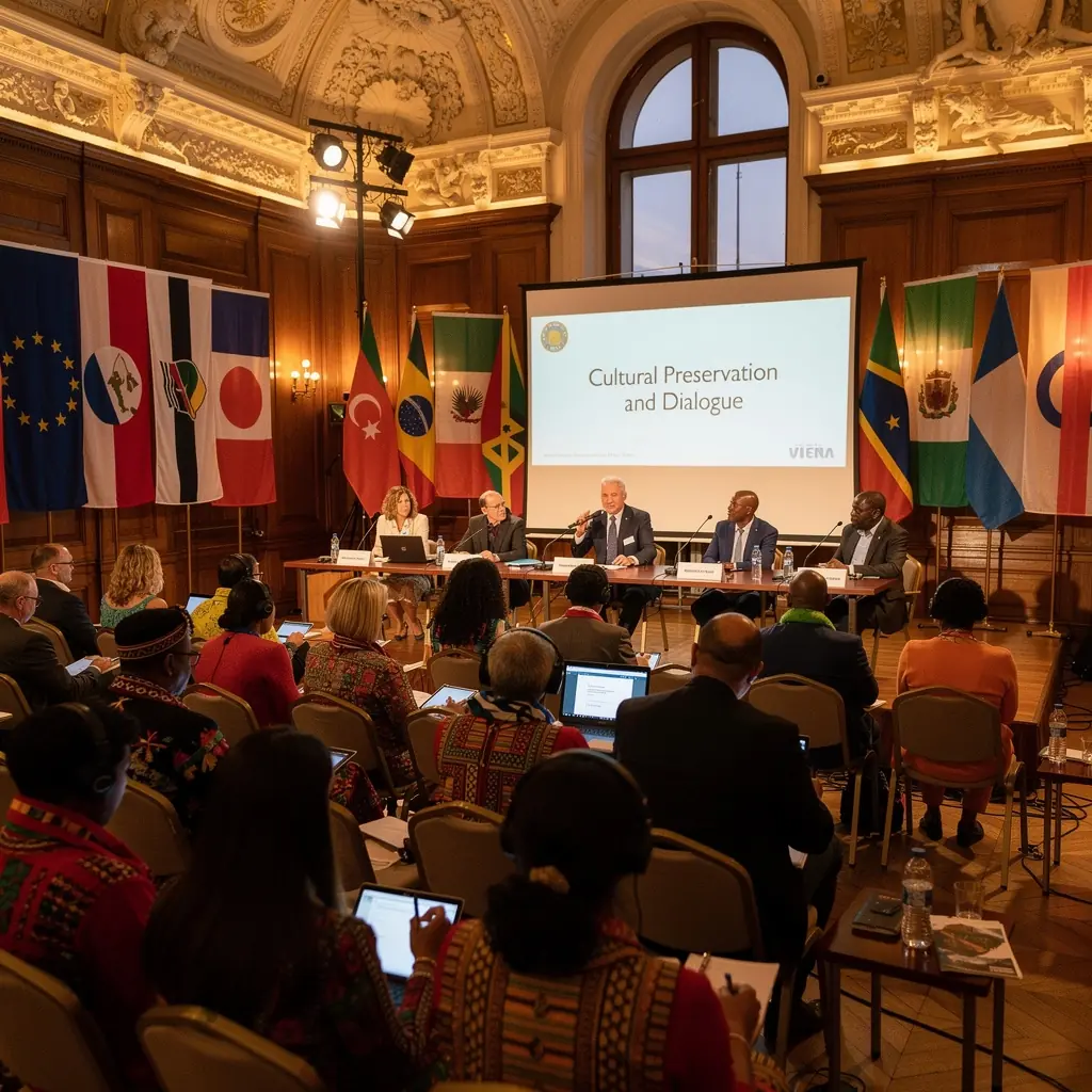 Ein Dozent erklärt die Grundlagen der kulturellen Anthropologie vor einer digitalen Präsentation.