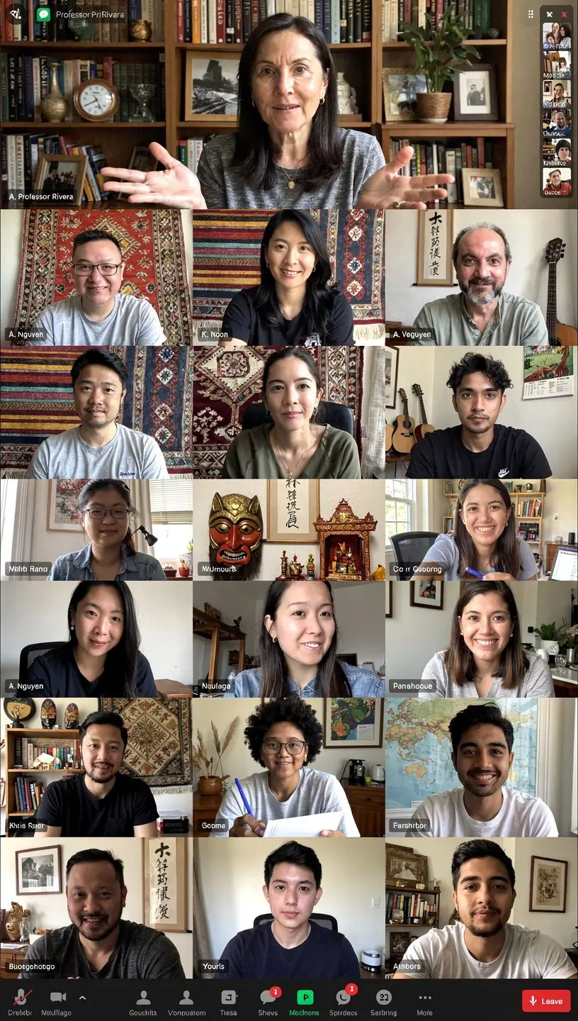 Ein Dozent erklärt die Grundlagen der kulturellen Anthropologie vor einer digitalen Präsentation.