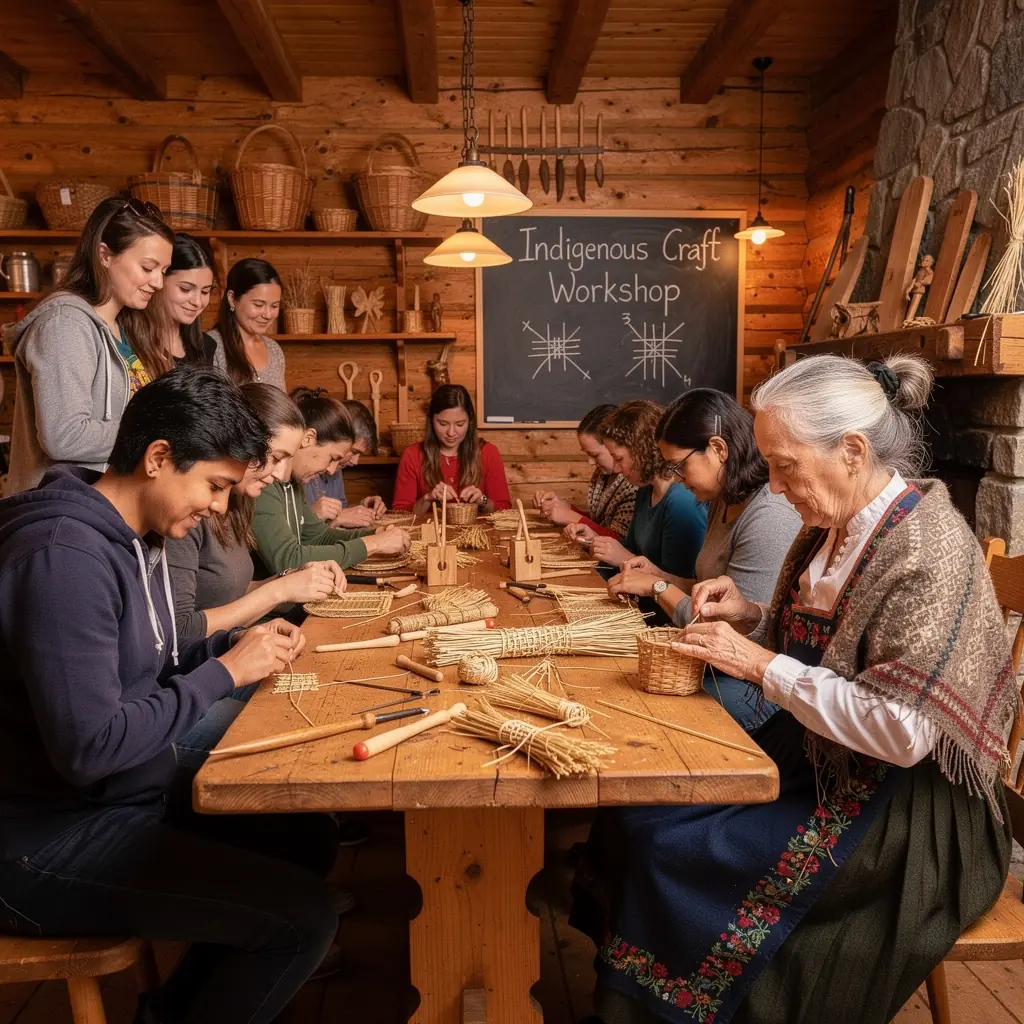 Eine Gruppe von Studierenden diskutiert über verschiedene Kulturen und deren Bräuche.