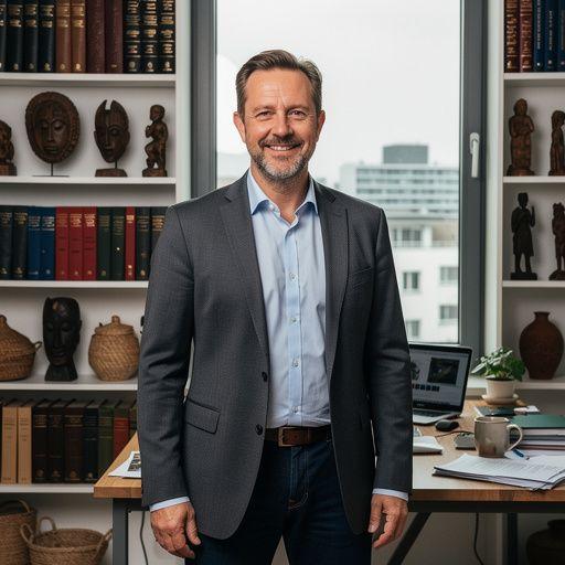 Bücherregal mit Fachliteratur zur physischen und linguistischen Anthropologie.